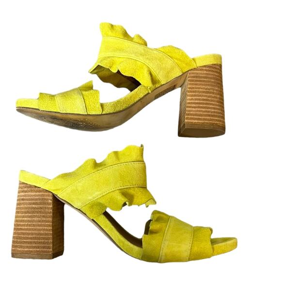 Free people Rosie ruffle block heel sandals sz 37 - Picture 1 of 5